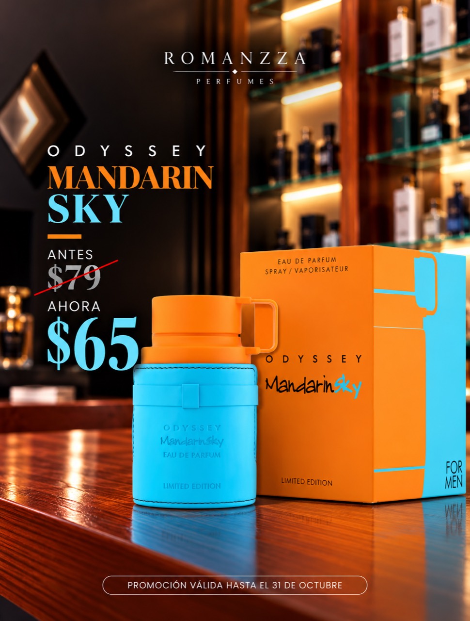 Promoción Armaf Odyssey Mandarin Sky: antes $79, ahora $65