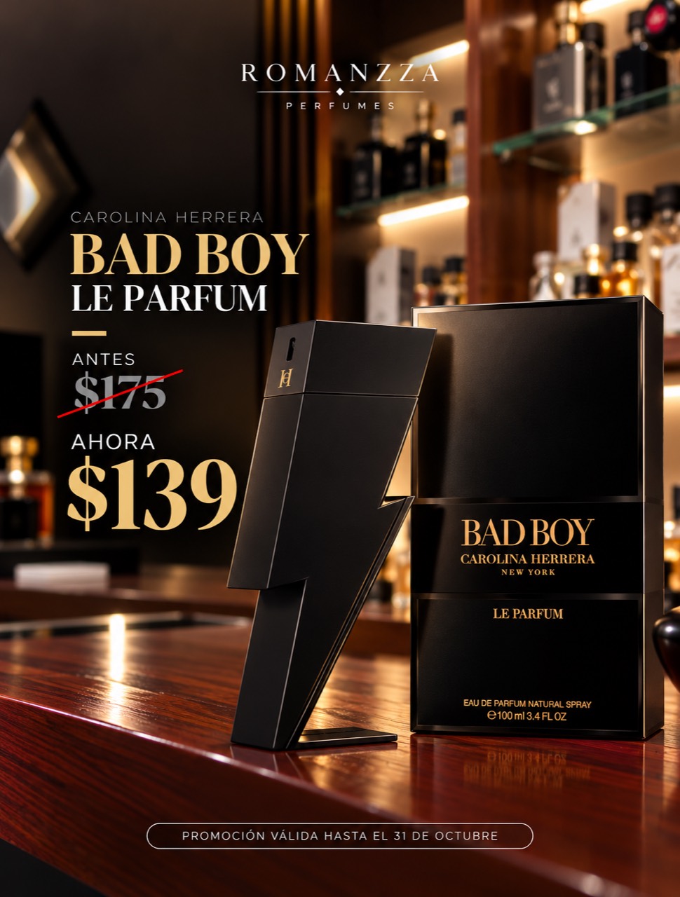 Promoción Carolina Herrera Bad Boy Le Parfum: antes $175, ahora $139